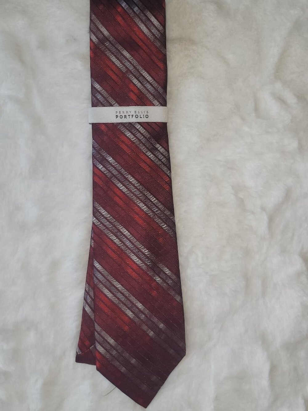 Perry Ellis Portfolio Mens Menatte Abstract Stripe Red ONE SIZE